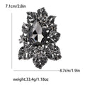 Teardrop Crystal Floral Leaf Brooch With Faceted Crystals And Polished Metal Details view 10