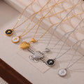Gold Silver Heart Locket And Cross Coin Pendant Necklaces view 3