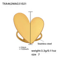 Gold Brushed Stainless Steel Heart Ring Earrings Long Necklace view 6