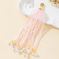 Seed Bead Tassel Pendant Charm With Pearl Accents Seven Colors view 4