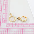 Gold and Silver Tone Sculpted Cobra Huggie Earrings view 4