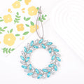 Rhinestone Leaf Wreath Metal Hanging Ornament Circle view 6