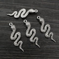 Textured Snake Metal Charms in Four Size and Finish Options view 6