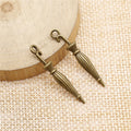 Closed Umbrella Metal Charm Pendant in Two Vintage Finishes view 4