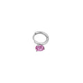 Pink And Clear Crystal Silver Tone Huggie Hoop Earrings view 5