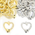 Rhinestone Heart Snake Charms in Gold and Silver Tones view 4