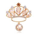 Crown Crystal Metal Brooch Pin for Jackets and Lapels view 1