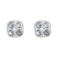 Silver Cushion Four Stone Zircon Stud Earrings Pair view 5