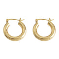 Thick Polished Tube Hoop Earrings Gold and Silver Tone view 5