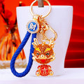 Jeweled Chinese Dragon Keychains with Cord Sets and Loose Heart Loops view 3