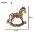 Gold Tone Horse Metal Brooch Pin 5 x 5.3 cm for Jackets and Lapels view 2