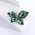 Green Faceted Crystal Butterfly Brooch Rhinestone Body view 6