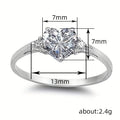 Heart-Shaped Solitaire Slim Ring In Ten Stone Colors view 4