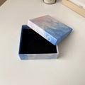 Blue Cloud Print Jewelry Bag And Square Jewelry Box view 7