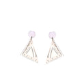 Clear Acrylic Triangle Ruler Drop Earrings Pink White view 5