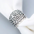 Silver Wide Filigree Scroll Openwork Band Ring Style view 2