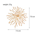 Gold Tone Firework Four Designs Metal Brooch Pin for Jackets and Lapels view 2