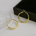 Smooth Classic Hoop Earrings in Two Sizes and Finishes view 4