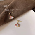 Gold Crystal Geometric Stud Hoop Mixed Style Earrings view 7