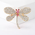 Crystal Dragonfly Brooch With Four Crystal-Covered Wings And A Colored Segmented Body view 7