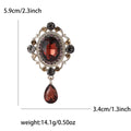 Baroque Oval Crystal Brooch With Teardrop Dangle in Four Colors view 7