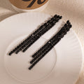 Black Flower Faceted Bead Extra Long Tassel Earrings view 2