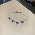 Silver Geometric Oval Crystal Clasp Bracelet 5 Styles view 8