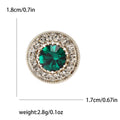 Round Crystal Center Brooch And Hair Tie In Green And Purple view 5