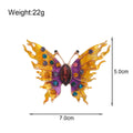 Purple Orange Butterfly Crystal Enamel Two Designs Metal Brooch Pin view 2