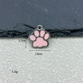 Enamel Paw Print Charm Pendant Silver Tone Five Colors view 4