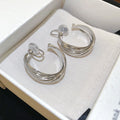 Twisted Wire Open C Hoop Clip On Earrings Statement Pair view 6