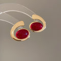 Gold Resin Oval Curl Stud Earrings Collar Necklaces 6 Styles view 9