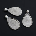 Teardrop Cabochon Pendant Setting in Two Antique Finishes view 3