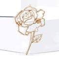 Openwork Rose Stem Brooch With Smooth Metal Outline view 4