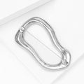 Irregular Open Loop Brooch In Smooth Gold And Silver Tones view 4