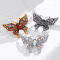 Butterfly Crystal Three Designs Metal Brooch Pin for Jackets and Lapels view 4