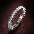 Alternating Baguette And Round Stone Eternity Band In Silver Tone view 3