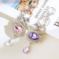 Double Sided Crystal Swan Keychains in White Black Violet Pink and Assorted view 1