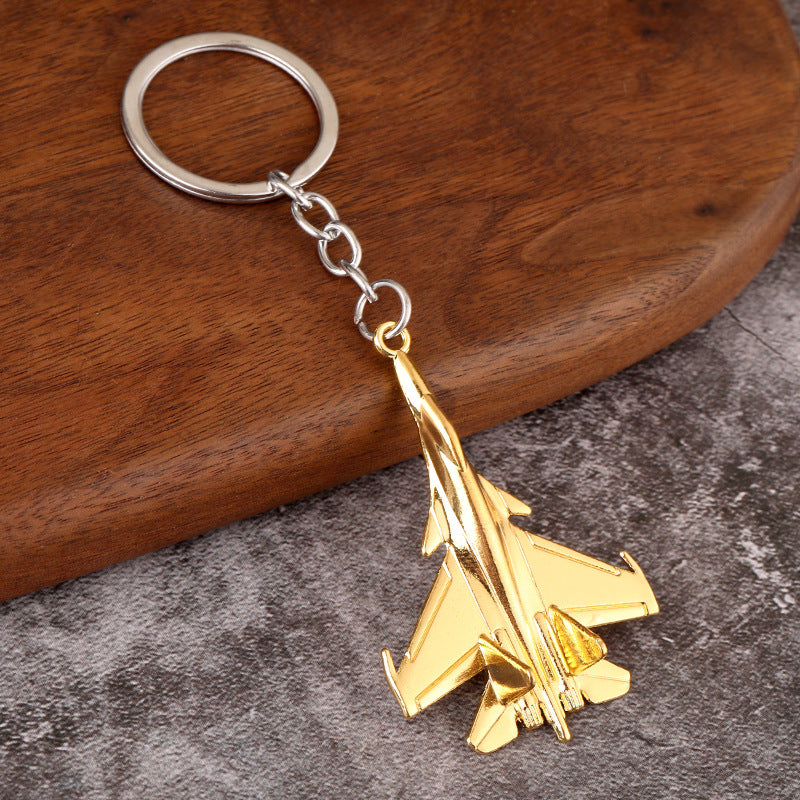 Alloy Fighter Jet Model Keychain Car Key Pendant Gift