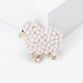 Faux Pearl Sheep Brooch with Gold or Silver Tone Details view 7
