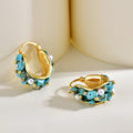 Statement Chunky Beaded And Clear Stone U Hoop Earrings view 3