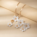 Five Color Floral Necklace and Earring Jewelry Sets view 2