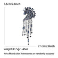 Rhinestone Horse Head Tassel Brooch in Brown or Blue view 7