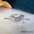 White Gold Tone Multi-Row Baguette V Crystal Ring Sizes 6-10 view 4