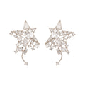 Silver Tone Crystal Star Cluster Stud Earrings Decorative Jewelry view 5