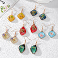 Wire Wrap Resin Dried Flower Drop Earrings 6 Styles view 1