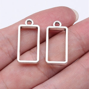 Open Rectangle Resin Frame Charms in 4 Finishes for Jewelry Making