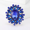 Oval Crystal Radiant Floral Cluster Brooch in Ten Colors view 7