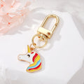 Gold Tone Colorful Enamel Unicorn Clip Keychains in Four Designs view 3