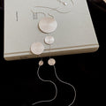 Textured Metal Disc Cascade Tassel Necklace Gold Gunmetal Silver view 8